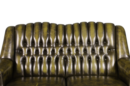 Wunderschönes Original Chesterfield 2er Sofa Englisch Leder 2- Sitzer Couch