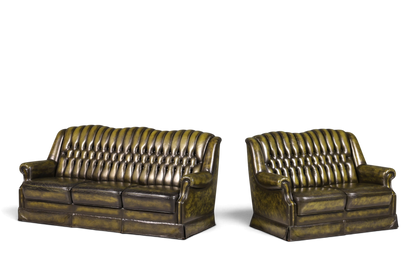 Wunderschönes Original Chesterfield 2er Sofa Englisch Leder 2- Sitzer Couch