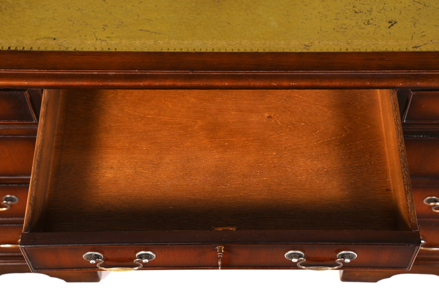 Wunderschöner Englischer Schreibtisch Mahagoni echt Lederauflage Bürotisch Antik Office Desk Vintage