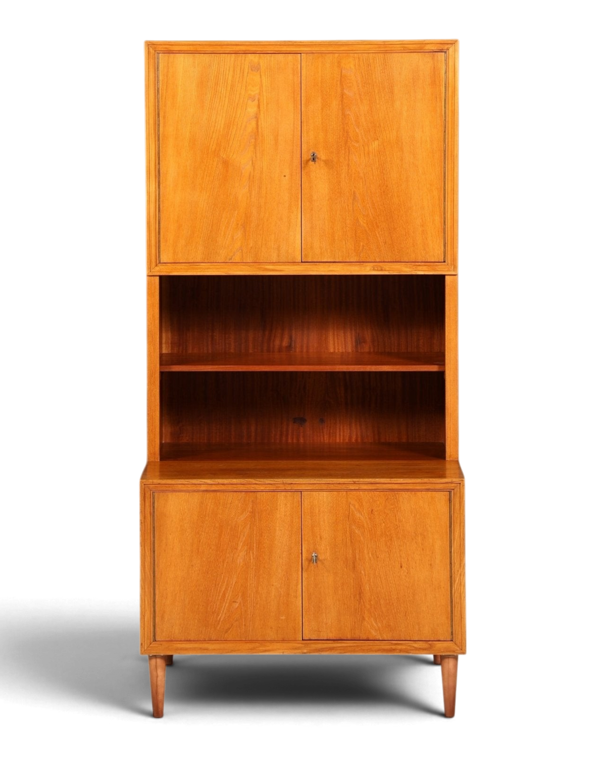 Schlichter Mid Century Schrank Danish Design Regal Retro Nussbaum 60s Bücherregal Buchablage