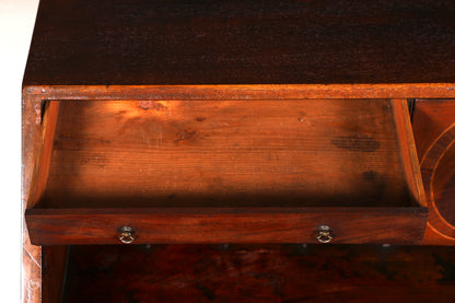 Magnifique secrétaire anglais, bois véritable, sous-main en cuir véritable, bureau, commode, ancien, vintage