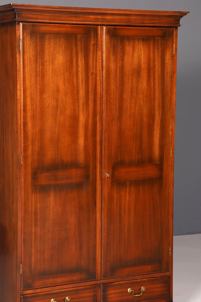 Wunderschöner Englischer Schrank Mahagoni Dielenschrank Wäscheschrank Kleiderschrank Antik Vintage