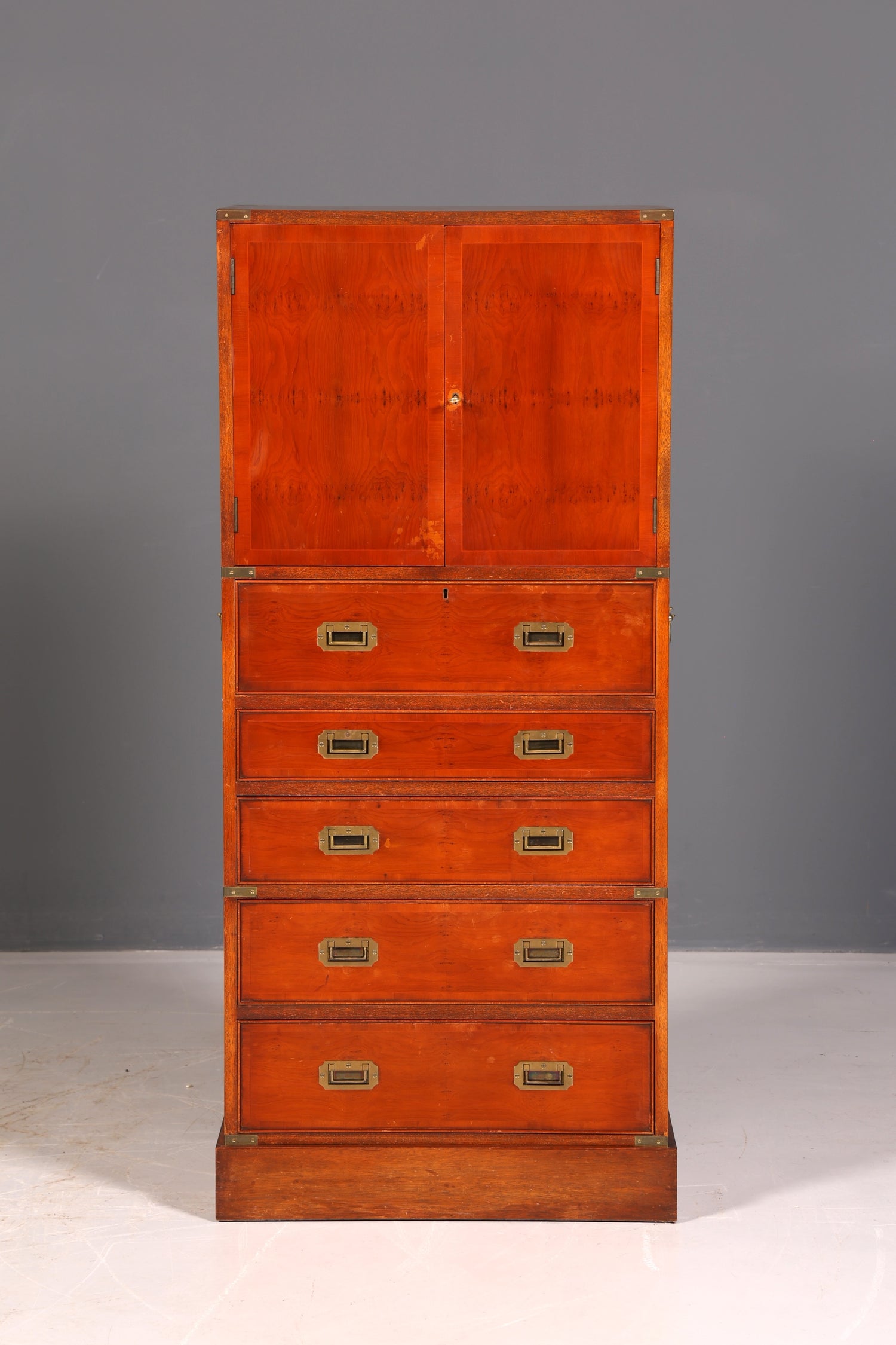 Wunderschöner Maritimer Schrank Vertiko Military Chest Kommode Sekretär Schubladenschrank Antik Sekretär Vintage