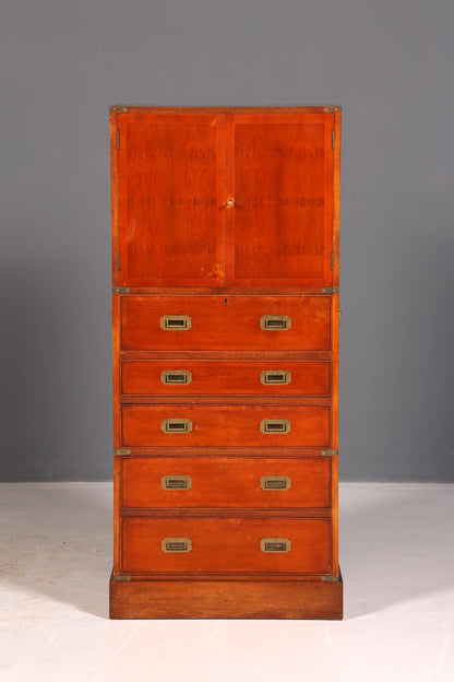 Wunderschöner Maritimer Schrank Vertiko Military Chest Kommode Sekretär Schubladenschrank Antik Sekretär Vintage