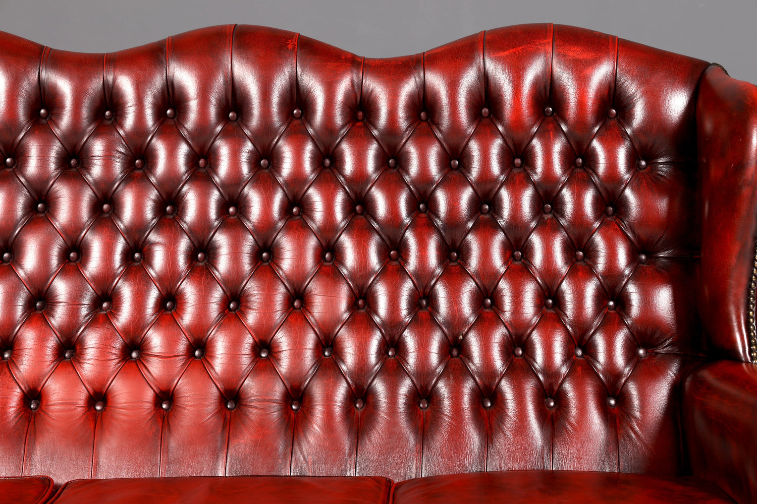Edles Original Chesterfield Queen Anne Sofa 3er Sofa Englische Leder Couch Antik Designklassiker England UK