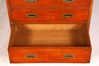 Wunderschöner Maritimer Schrank Vertiko Military Chest Kommode Sekretär Schubladenschrank Antik Sekretär Vintage