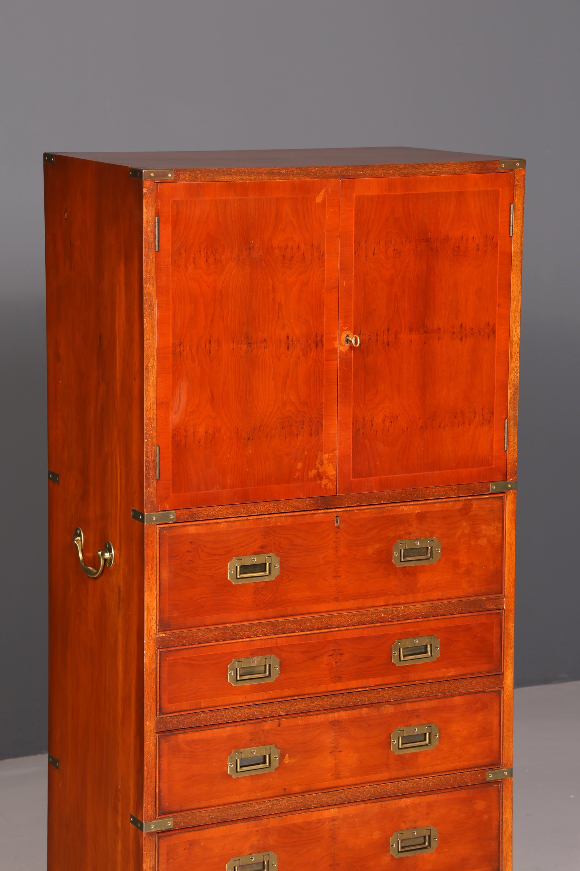 Wunderschöner Maritimer Schrank Vertiko Military Chest Kommode Sekretär Schubladenschrank Antik Sekretär Vintage