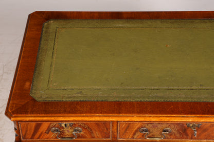 Wunderschöner Englischer Schreibtisch Mahagoni echt Lederauflage Bürotisch Antik Office Desk Vintage