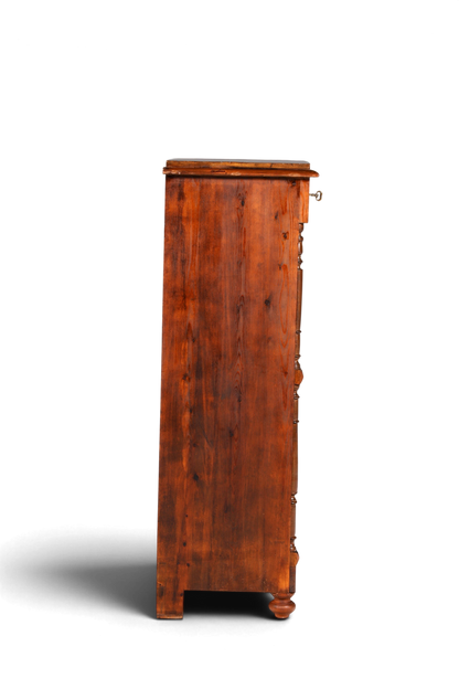 Hauptstadt Möblerei Gründerzeit Sekretär aus massivem Holz im Louis Philippe Stil, Seitenansicht, antik um 1880