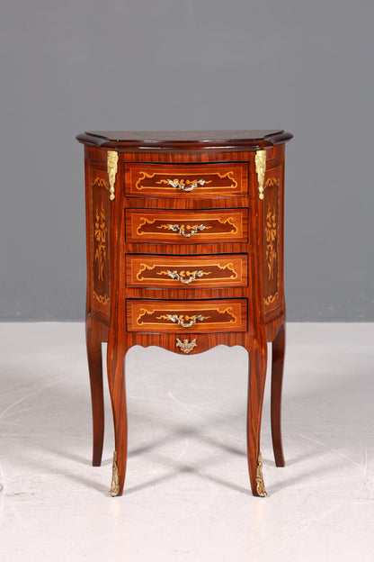 Edle Barock Stil Kommode Antik Stil Beistelltisch Messing Schränkchen