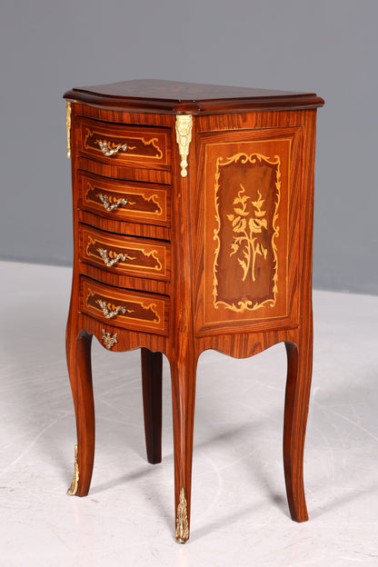 Edle Barock Stil Kommode Antik Stil Beistelltisch Messing Schränkchen