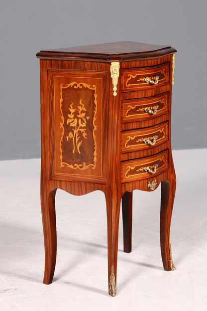 Edle Barock Stil Kommode Antik Stil Beistelltisch Messing Schränkchen