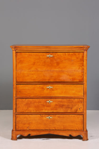 Stilvoller Biedermeier Sekretär Vertiko Louis Philippe  Kommode Schubladenkommode
