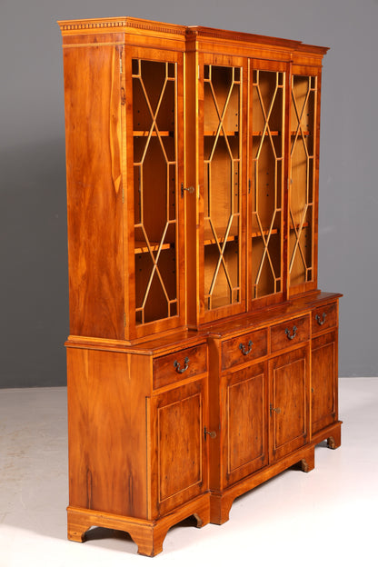 Wunderschöne Englische Vitrine Bücherschrank Buffet Antik Glasvitrine Bibliothek Vitrinenschrank Vintage