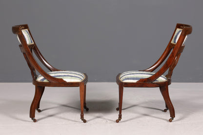 F695 Finition 2x Chaises anglaises élégantes, chaises de salle à manger anglaises, chaises de cuisine antiques des années 1960, ensemble de chaises