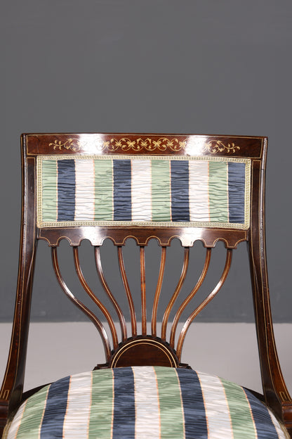 F695 Finition 2x Chaises anglaises élégantes, chaises de salle à manger anglaises, chaises de cuisine antiques des années 1960, ensemble de chaises