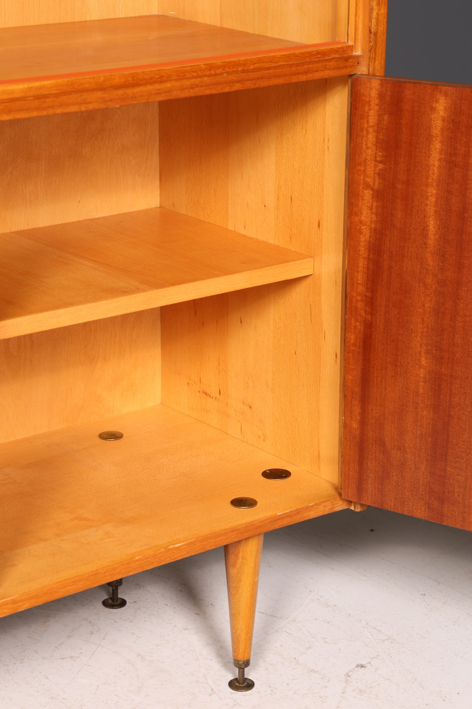 Wunderschöner Mid Century Schrank Vintage Highboard Vitrine Bücherschrank Wohnzimmerschrank Barschrank echt Holz 60er