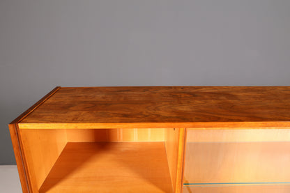 Wunderschöner Mid Century Schrank Vintage Highboard Vitrine Bücherschrank Wohnzimmerschrank Barschrank echt Holz 60er