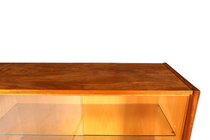 Magnifique armoire Mid-Century vintage, meuble haut, vitrine, bibliothèque, armoire de salon, meuble-bar en bois véritable des années 60