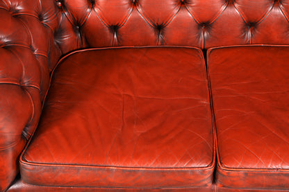 Wunderschönes Original Chesterfield Sofa 2-Sitzer Couch England Echtleder Polstersofa Ledersofa