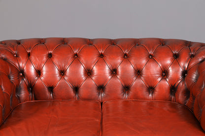 Wunderschönes Original Chesterfield Sofa 2-Sitzer Couch England Echtleder Polstersofa Ledersofa