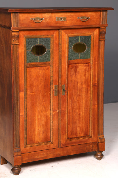Magnifique meuble de rangement Art nouveau de l’époque Gründerzeit, armoire antique, meuble haut, commode, buffet vintage