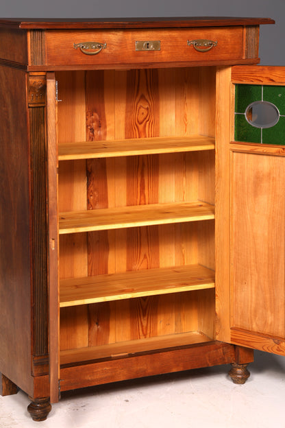 Magnifique meuble de rangement Art nouveau de l’époque Gründerzeit, armoire antique, meuble haut, commode, buffet vintage