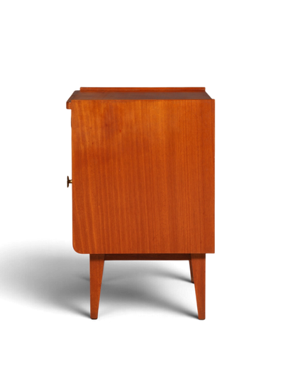 Magnifique table de chevet du milieu du siècle, commode au design danois vintage, table d’appoint, chevet rétro en bois véritable, 2 sur 2