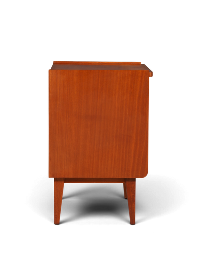 Magnifique table de chevet du milieu du siècle, commode au design danois vintage, table d’appoint, chevet rétro en bois véritable, 2 sur 2