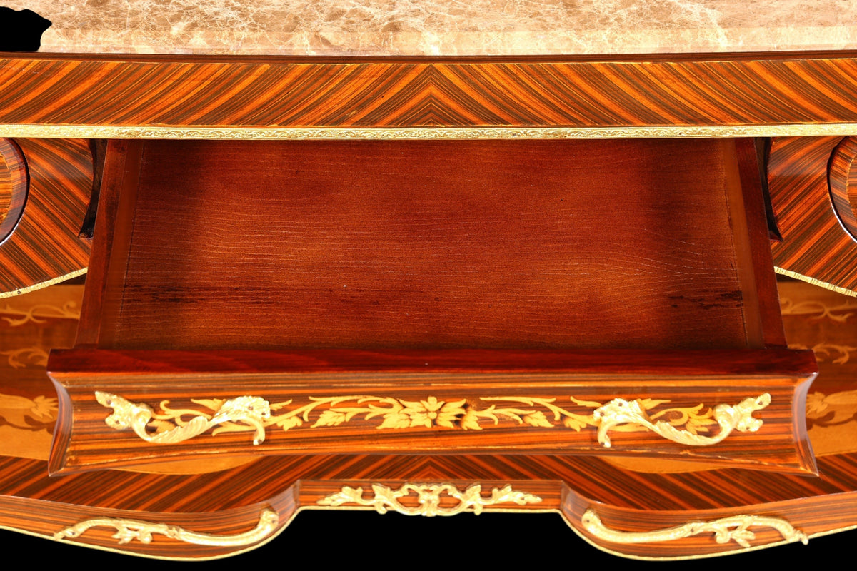 Traumhafte Barock Stil Konsolen Tisch Marmor Antik Stil Intarsien Konsole