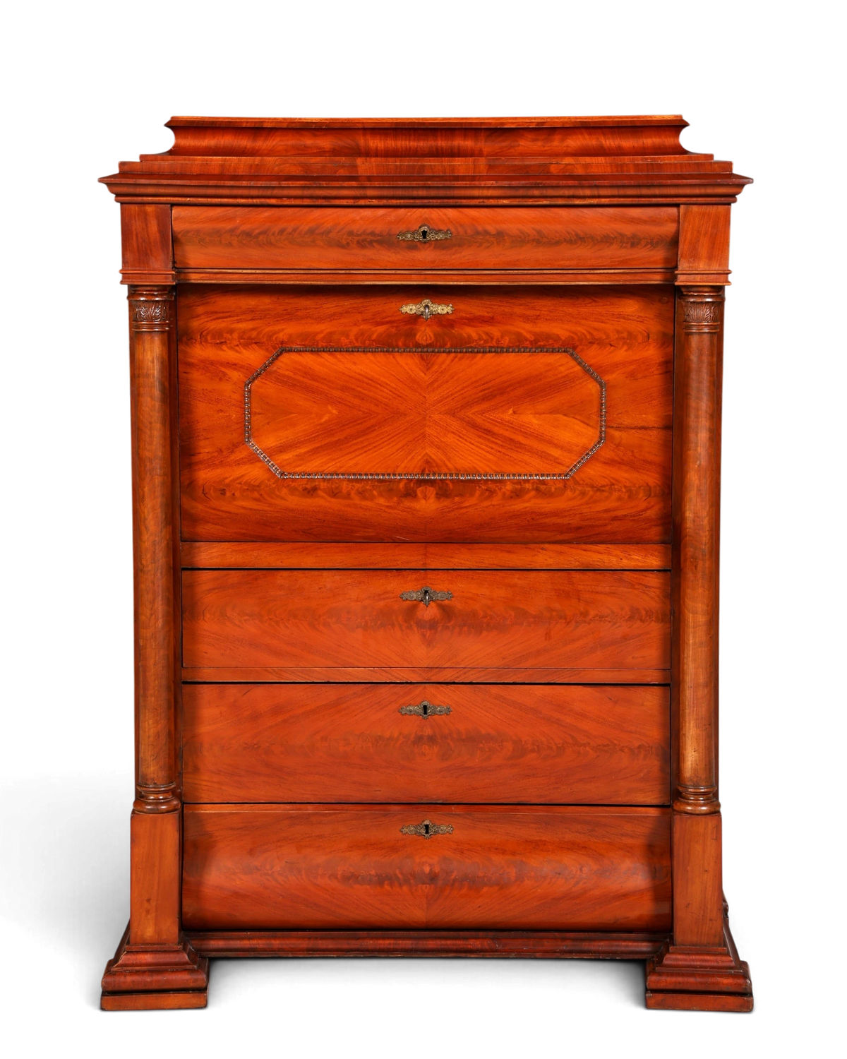 Hauptstadt Möblerei Biedermeier Sekretär aus massivem Echtholz im Louis-Philippe-Stil mit Schubladen und Schreibfläche
