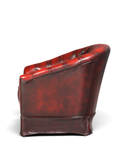 Stilvoller Original Chesterfield Sessel Englischer Armlehnsessel Oxblood Englisch Herrensessel 1 von 2