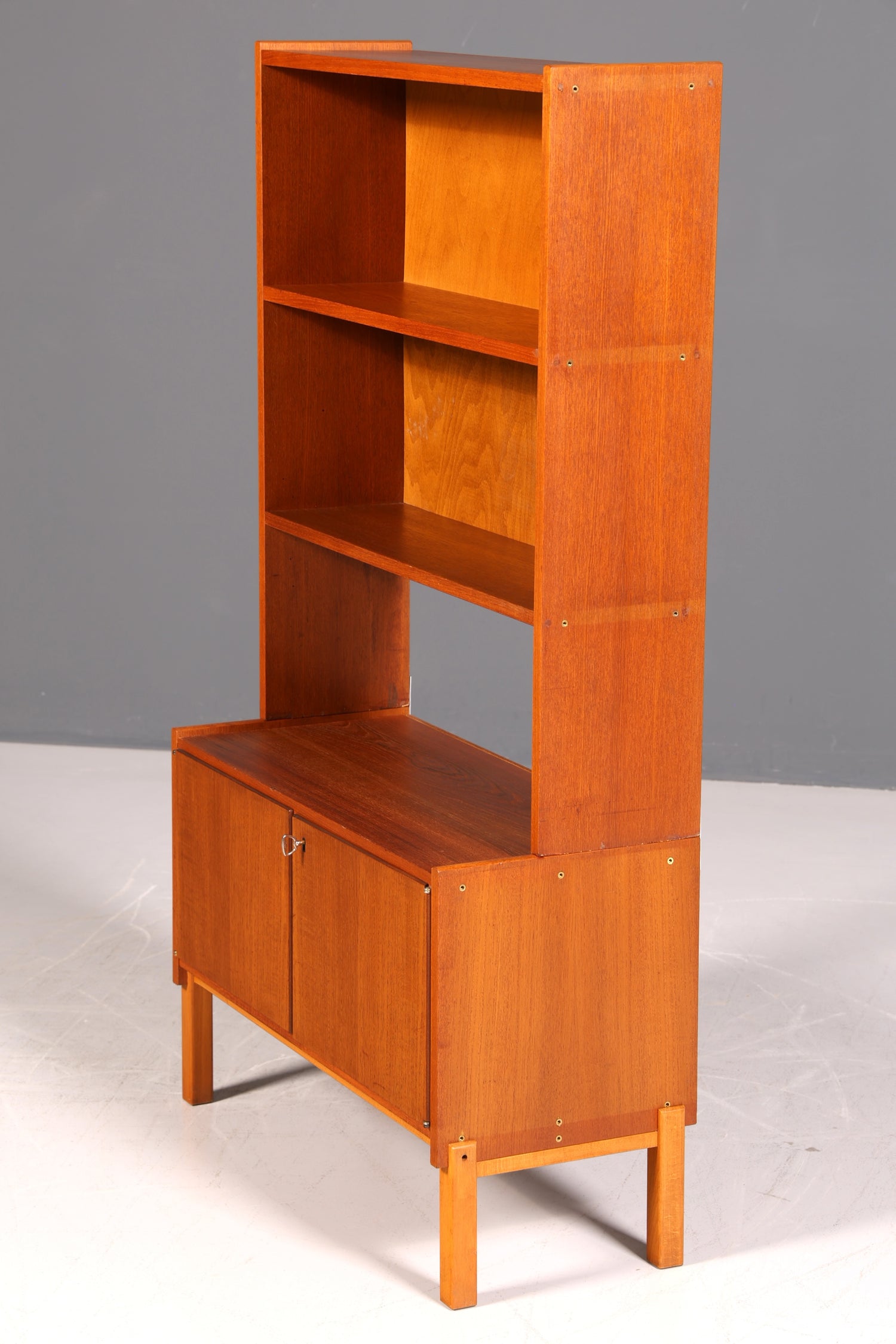 Simple Mid Century Shelf Danish Design Bookcase Retro Cabinet Chest of Drawers 60s