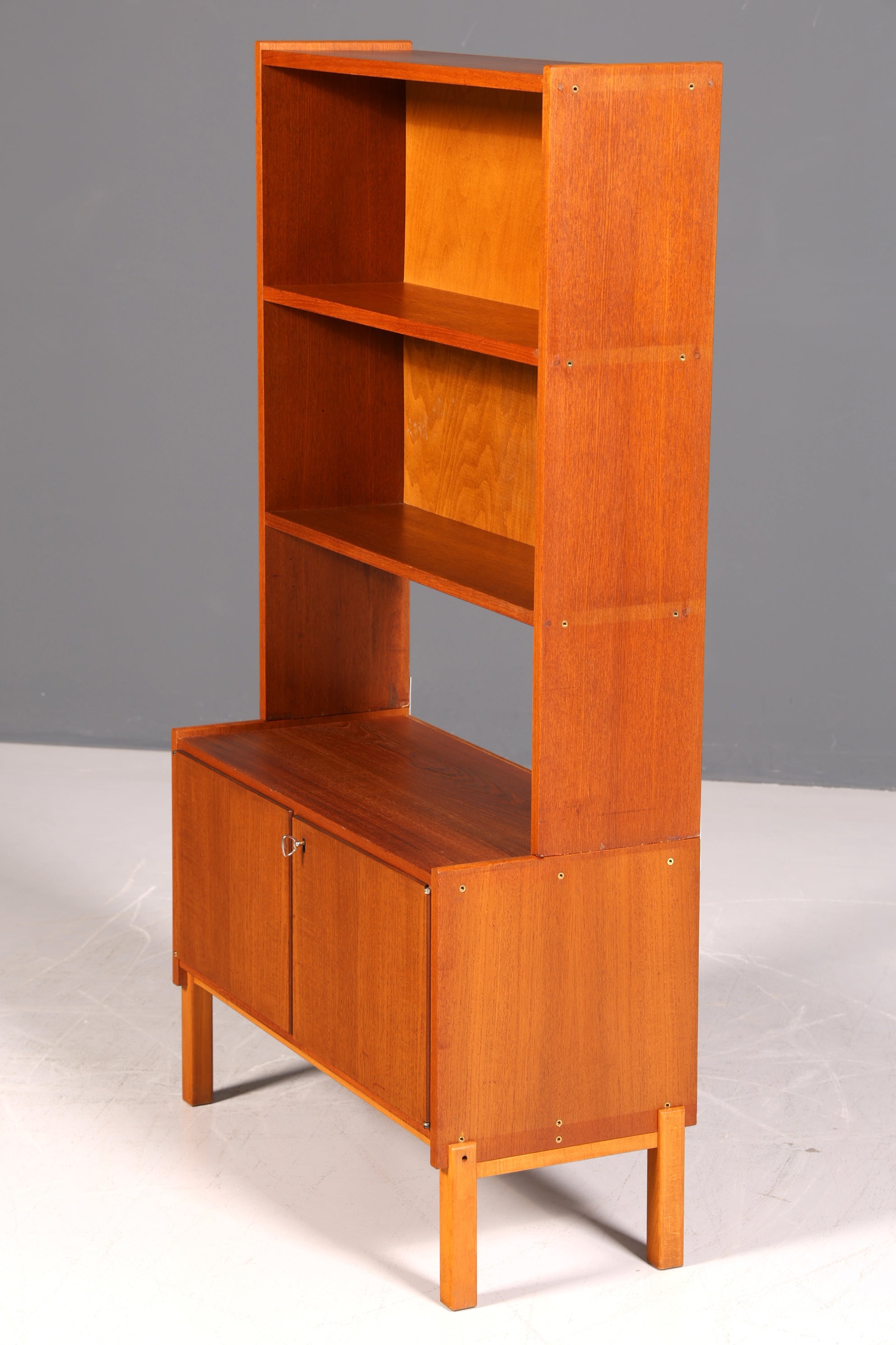 Simple Mid Century Shelf Danish Design Bookcase Retro Cabinet Chest of Drawers 60s