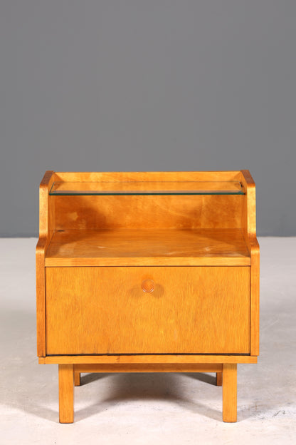 Schlichte Mid Century Kommode Vintage Klappschränkchen Danish Design Nachttisch 2 von 2