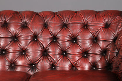 Wunderschönes Original Chesterfield 2-Sitzer Sofa Englische Leder Couch England Polstersofa Antik