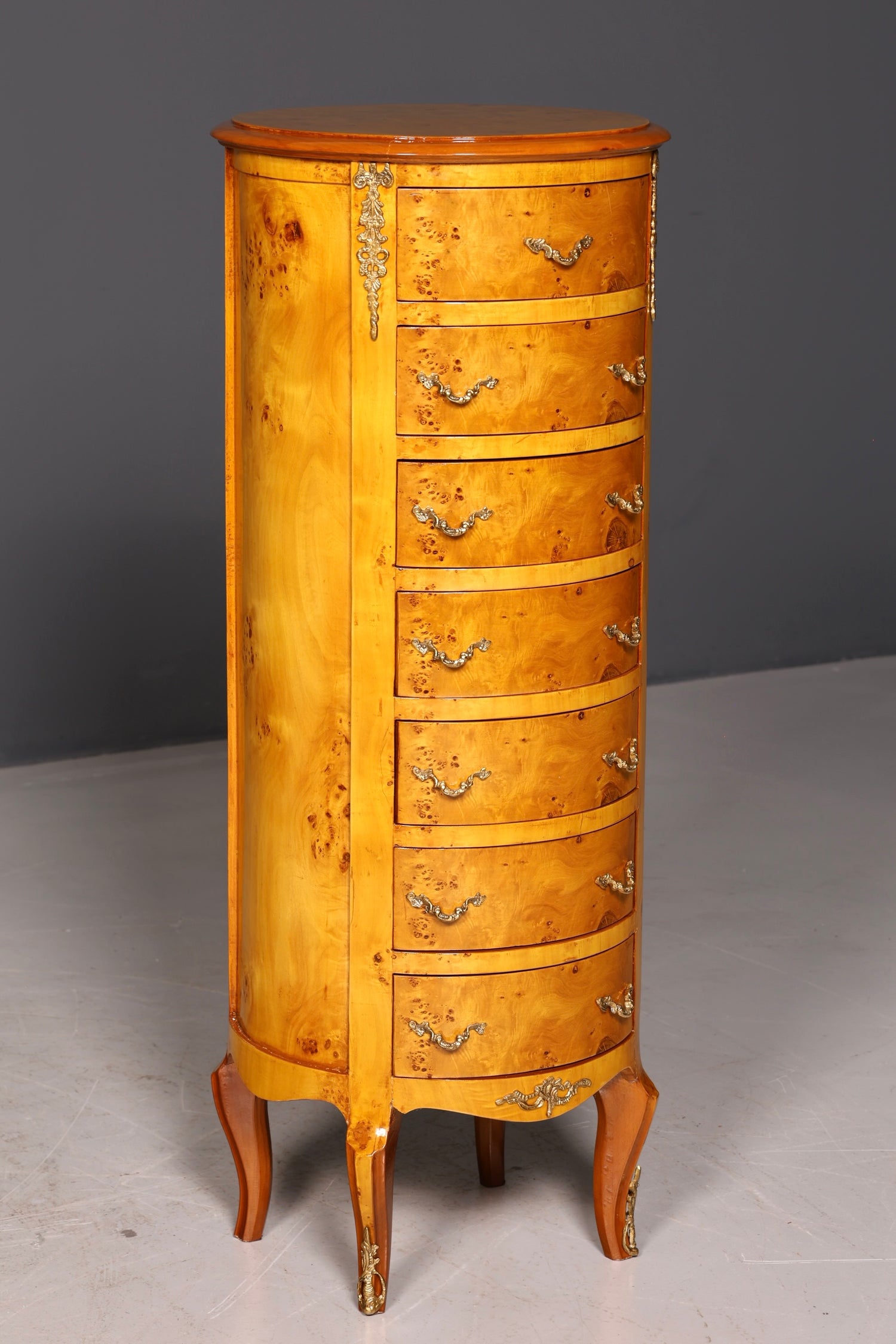 Traumhafte Barock Stil Kommode Antik Stil Louis XV Vertiko Birke Highboard Schubladenkommode