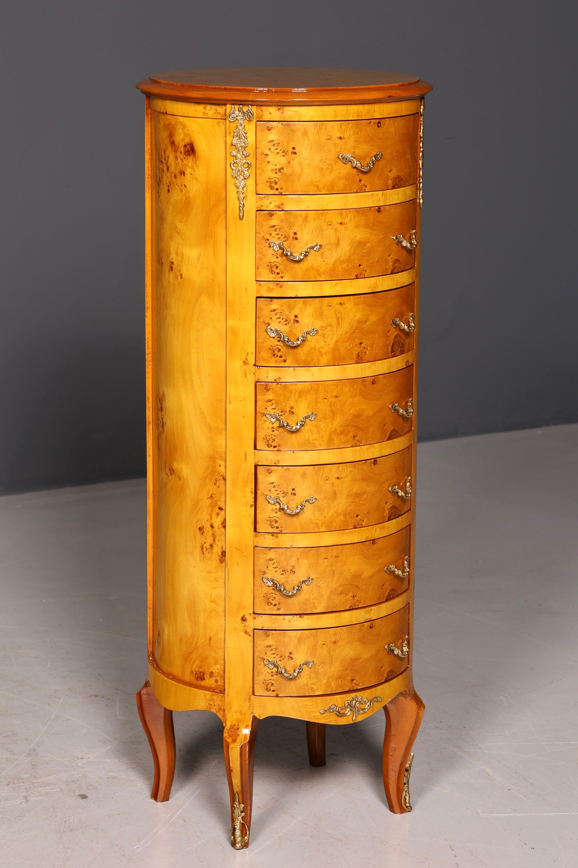 Traumhafte Barock Stil Kommode Antik Stil Louis XV Vertiko Birke Highboard Schubladenkommode