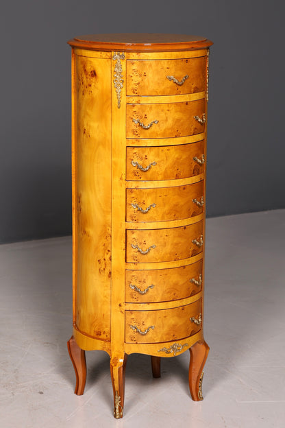 Traumhafte Barock Stil Kommode Antik Stil Louis XV Vertiko Birke Highboard Schubladenkommode