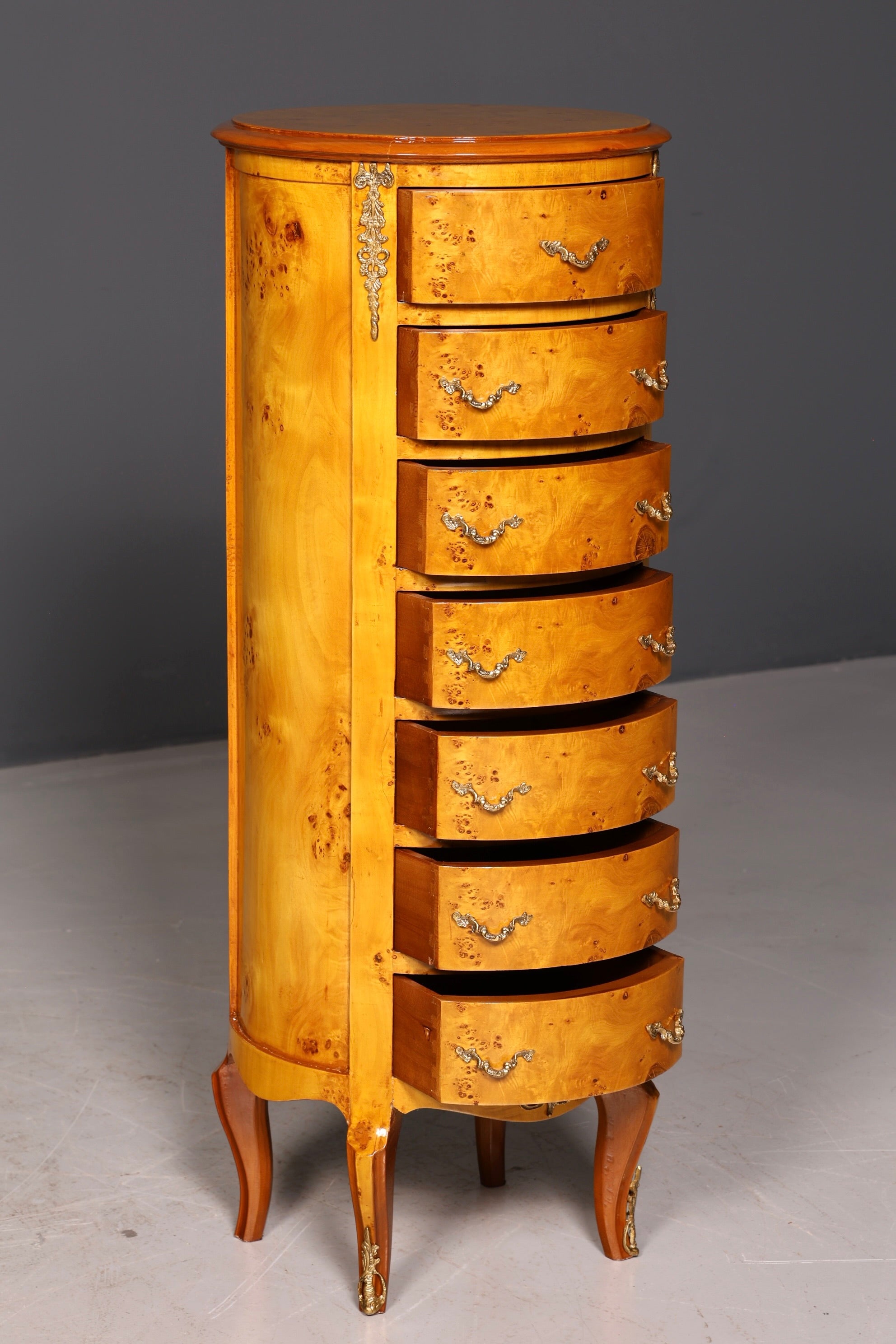 Traumhafte Barock Stil Kommode Antik Stil Louis XV Vertiko Birke Highboard Schubladenkommode