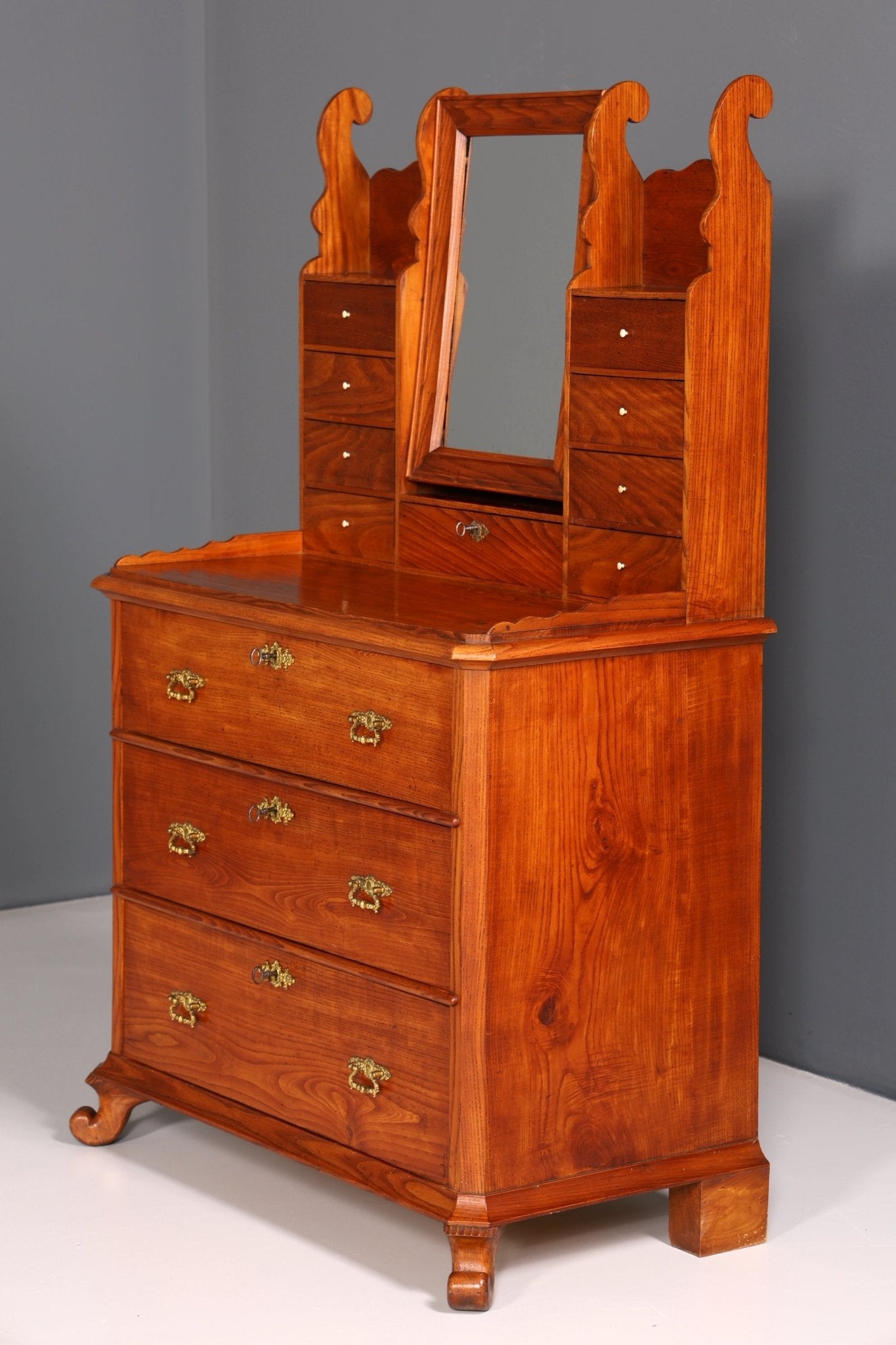 Wunderschöne Gründerzeit Kommode Antik Louis Philippe Sideboard mit Spiegel Flurkommode