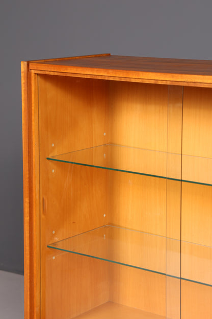 Wunderschöne Mid Century Vitrine Bücherschrank Vintage Glasvitrine Highboard Schrank 60er echt Holz