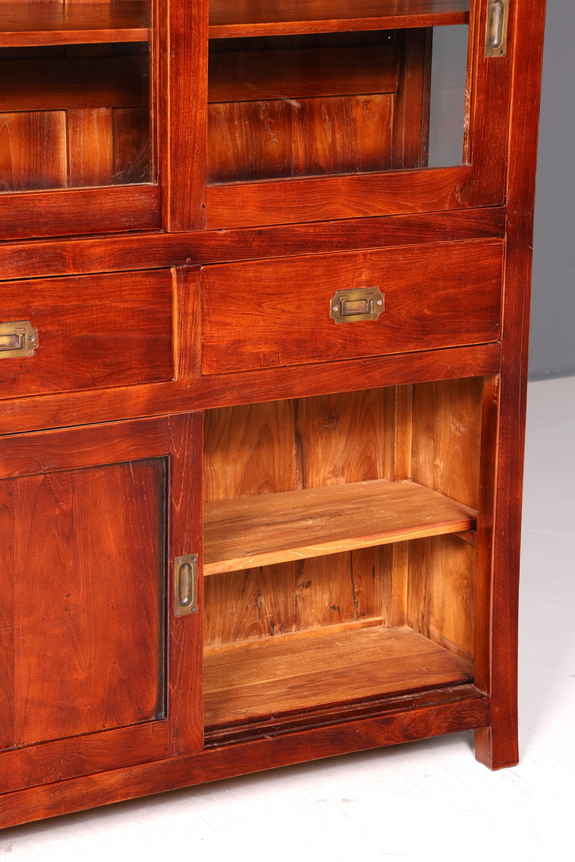 Wunderschöner Maritimer Vitrinenschrank Englisch Echt Holz Bibliothek Englische Anrichte Antik