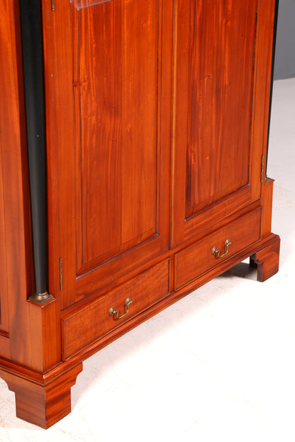 Beautiful Biedermeier wardrobe, mahogany, antique, column cabinet, hallway cabinet, linen cabinet, solid wood