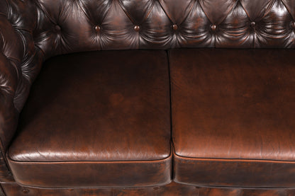 Wunderschönes Original Chesterfield Sofa 3-Sitzer echt Leder Couch Englisch Polstersofa Ledersofa