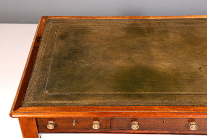 Wunderschöner Englischer Schreibtisch Echt Lederauflage Regency Stil Bürotisch Office Desk Antik