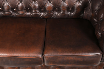 Wunderschönes Original Chesterfield Sofa 3-Sitzer echt Leder Couch Englisch Polstersofa Ledersofa