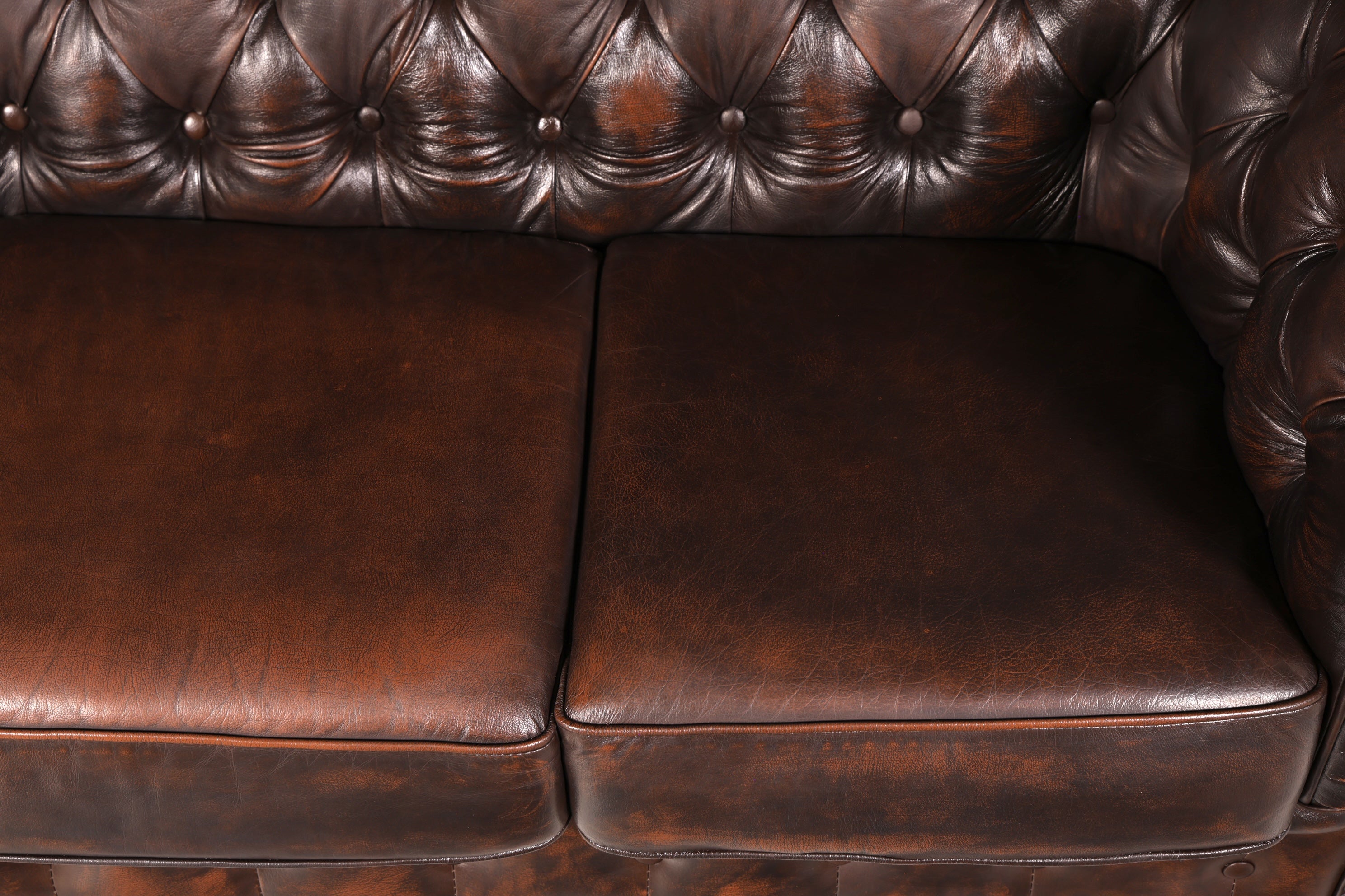 Wunderschönes Original Chesterfield Sofa 3-Sitzer echt Leder Couch Englisch Polstersofa Ledersofa