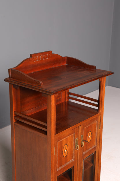 Traumhafte Jugendstil Vitrine Bücherschrank Glasvitrine Geschirrschrank Vitrinenschrank Schrank Antik