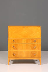 Schlichter Mid Century Sekretär Vintage Schreibmöbel echt Holz Kommode Retro Office Secretary